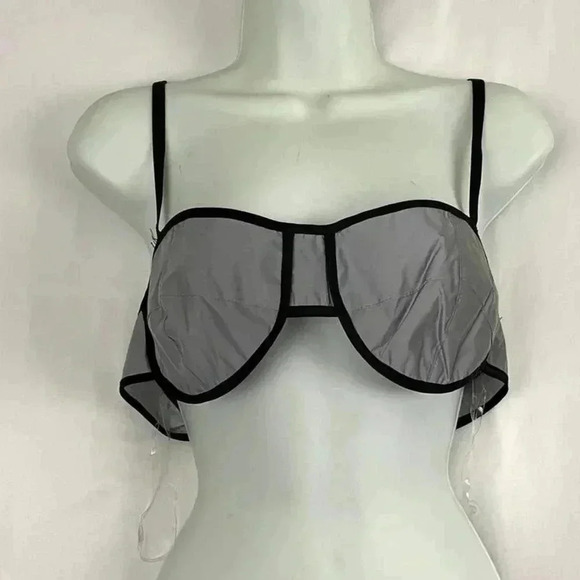 NWT Hot & Delicious Reflective Bra Top Large Gray Black Women's - Picture 13 of 13